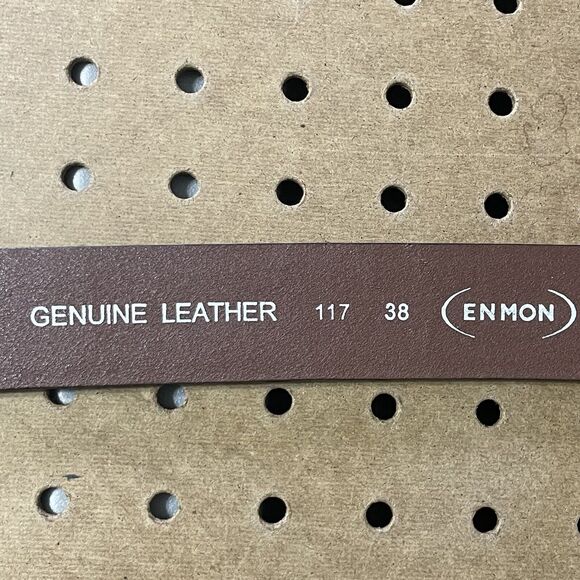 Enmon Vanderbilt Commodores Genuine Leather Grain Metal Belt Brown Size 38 Men - Picture 6 of 9